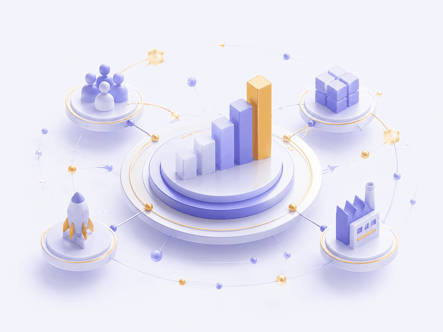 Illustration representing the operating momentum of the Aznix ecosystem